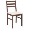 Chaises à manger coussins 2 pcs marron bois massif caoutchouc 