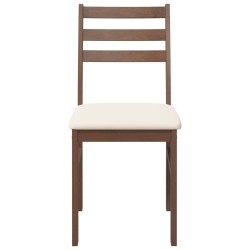 Chaises à manger coussins 2 pcs marron bois massif caoutchouc 