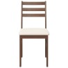 Chaises à manger coussins 2 pcs marron bois massif caoutchouc 