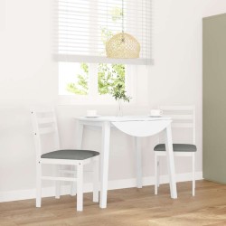 Chaises à manger coussins 2 pcs blanc bois massif caoutchouc 