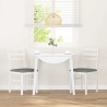 Chaises à manger coussins 2 pcs blanc bois massif caoutchouc 