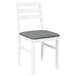 Chaises à manger coussins 2 pcs blanc bois massif caoutchouc 