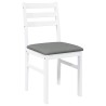 Chaises à manger coussins 2 pcs blanc bois massif caoutchouc 