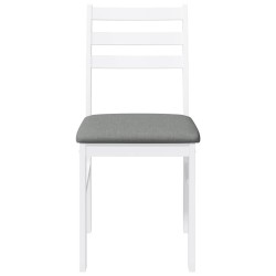 Chaises à manger coussins 2 pcs blanc bois massif caoutchouc 
