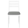 Chaises à manger coussins 2 pcs blanc bois massif caoutchouc 