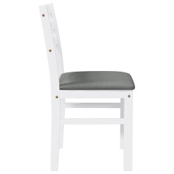 Chaises à manger coussins 2 pcs blanc bois massif caoutchouc 