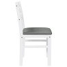 Chaises à manger coussins 2 pcs blanc bois massif caoutchouc 
