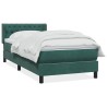Sommier à lattes de lit et matelas vert foncé 90x220 cm velours 