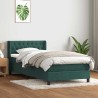 Sommier à lattes de lit et matelas vert foncé 90x220 cm velours 