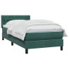 Sommier à lattes de lit et matelas vert foncé 90x220 cm velours 