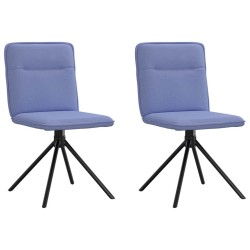 Chaises à manger lot de 2 bleu jean tissu 