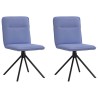 Chaises à manger lot de 2 bleu jean tissu 