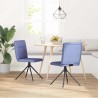 Chaises à manger lot de 2 bleu jean tissu 
