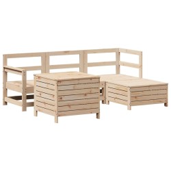 Salon de jardin 5 pcs bois de pin massif 
