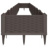 Jardinière avec piquets marron 362,5x42,5x28,5 cm PP 