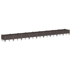 Jardinière avec piquets marron 362,5x42,5x28,5 cm PP 