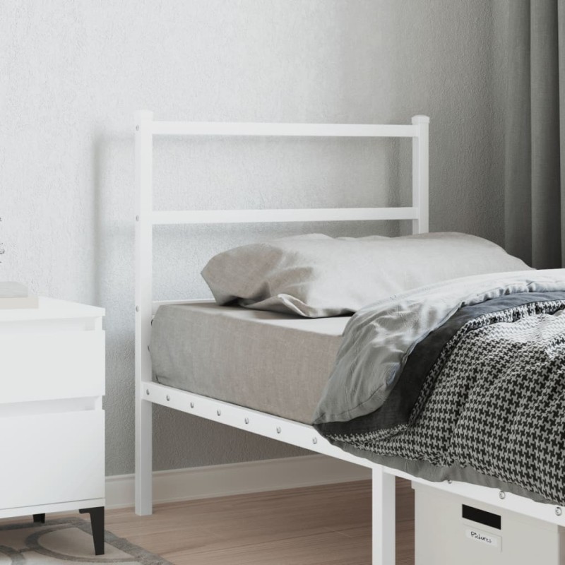 Tête de lit métal blanc 80 cm 