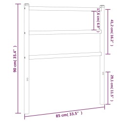 Tête de lit métal blanc 80 cm 