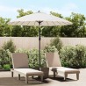 Parasol d'extérieur et mât avec aluminium 270 cm Blanc sable 