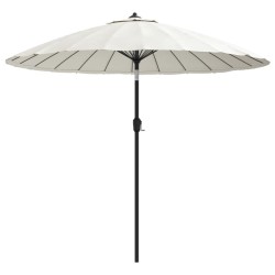 Parasol d'extérieur et mât avec aluminium 270 cm Blanc sable 