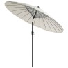 Parasol d'extérieur et mât avec aluminium 270 cm Blanc sable 