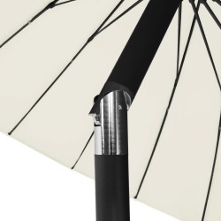 Parasol d'extérieur et mât avec aluminium 270 cm Blanc sable 