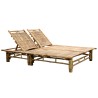 Chaise longue pour 2 personnes avec coussins Bambou 
