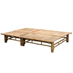 Chaise longue pour 2 personnes avec coussins Bambou 