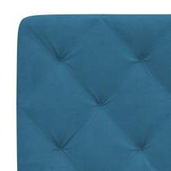 Lit avec matelas bleu 140x200 cm velours 