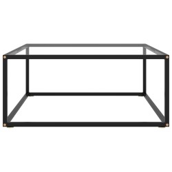 Table basse Noir avec verre trempé 80x80x35 cm 