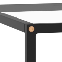 Table basse Noir avec verre trempé 80x80x35 cm 