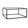 Table basse Noir avec verre trempé 80x80x35 cm 