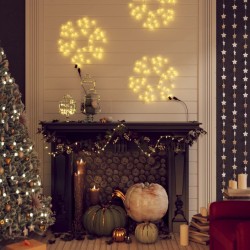 Figure de flocon de neige de Noël et 48 LED Blanc chaud 27x27cm 