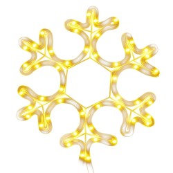 Figure de flocon de neige de Noël et 48 LED Blanc chaud 27x27cm 