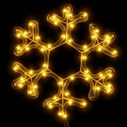 Figure de flocon de neige de Noël et 48 LED Blanc chaud 27x27cm 