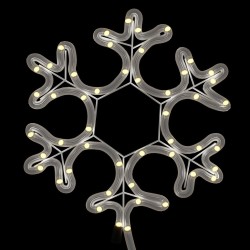 Figure de flocon de neige de Noël et 48 LED Blanc chaud 27x27cm 
