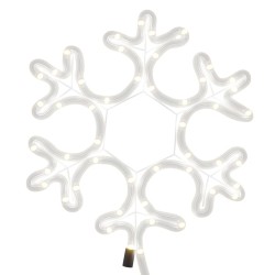 Figure de flocon de neige de Noël et 48 LED Blanc chaud 27x27cm 