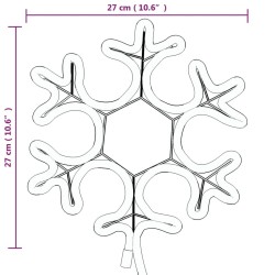 Figure de flocon de neige de Noël et 48 LED Blanc chaud 27x27cm 