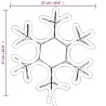 Figure de flocon de neige de Noël et 48 LED Blanc chaud 27x27cm 