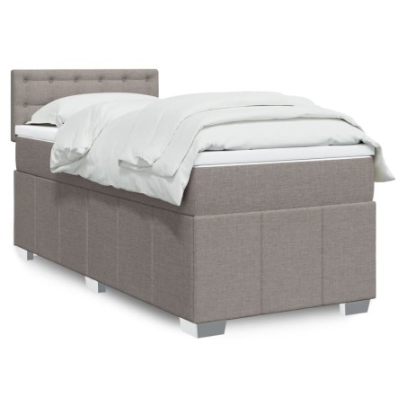 Sommier à lattes de lit avec matelas Taupe 90x190 cm Tissu 