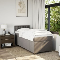 Sommier à lattes de lit avec matelas Taupe 90x190 cm Tissu 