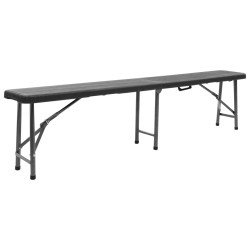 Bancs de jardin pliables lot de 2 180 cm PEHD Noir 