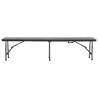Bancs de jardin pliables lot de 2 180 cm PEHD Noir 