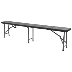 Bancs de jardin pliables lot de 2 180 cm PEHD Noir 