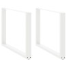 Pieds de table à manger en U 2 pièces Blanc 100 x (72-73) cm Acier 