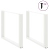 Pieds de table à manger en U 2 pièces Blanc 100 x (72-73) cm Acier 