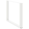 Pieds de table à manger en U 2 pièces Blanc 100 x (72-73) cm Acier 