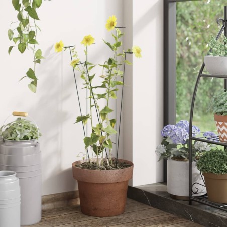 Piquets pour plantes de jardin 20 pcs vert foncé 61 cm acier 