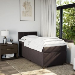 Sommier à lattes de lit avec matelas Marron foncé 90x190 cm 