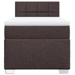 Sommier à lattes de lit avec matelas Marron foncé 90x190 cm 